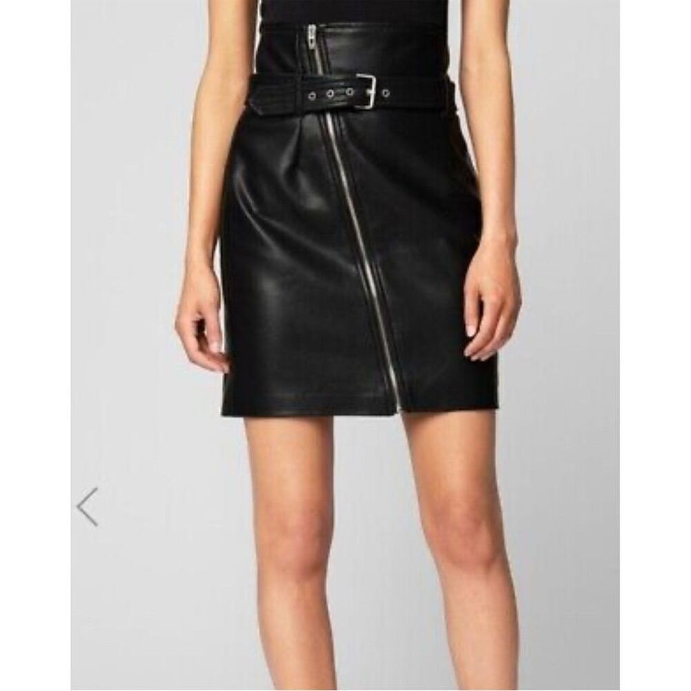 Blank NYC Women's Black Faux Leather Mini Skirt Size 25